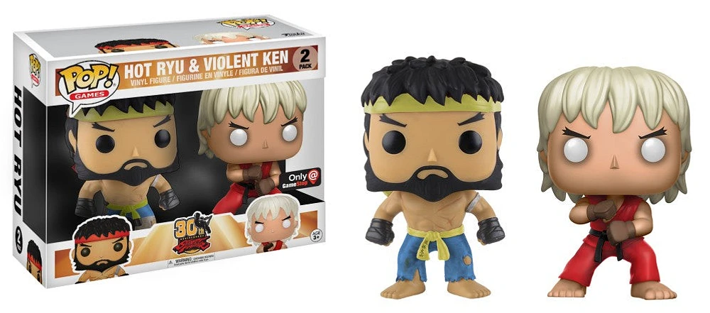 Funko Pop! Street Fighter - Hot Ryu & Violent Ken 2 Pack GameStop Exclusive