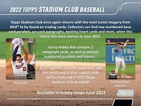 2022 TOPPS STADIUM CLUB BASEBALL HOBBY BOX
