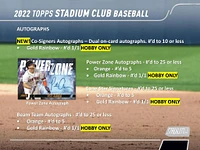 2022 TOPPS STADIUM CLUB BASEBALL HOBBY BOX