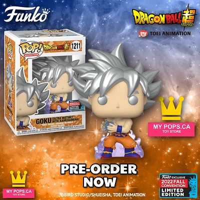 FUNKO POP! MYPOPS.CA 2022 NYCC SHARED EXCLUSIVE DRAGON BALL SUPER GOKU (ULTRA INSTINCT with KAMEKAMEHA) #1211