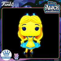 FUNKO POP! DISNEY: ALICE IN WONDERLAND [70TH ANNIVERSARY] - ALICE [CURTSYING - BLACK LIGHT GLOW] **FUNKO SHOP EXCLUSIVE** #1058