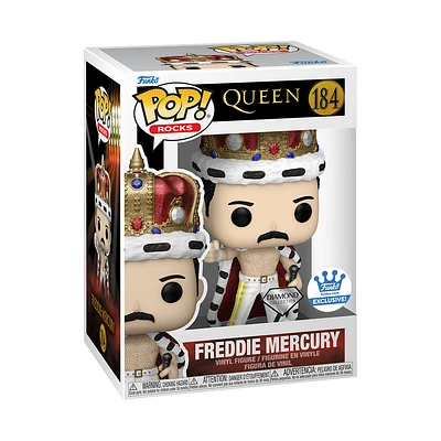 FUNKO POP! ROCKS QUEEN FREDDIE MERCURY AS KING with CROWN DIAMOND GLITTER [FUNKO SHOP EXCLUSIVE] #184