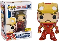 Funko Pop! Marvel CIVIL WAR Captain America - IRON MAN (Unmasked) #136 *Hot Topic*