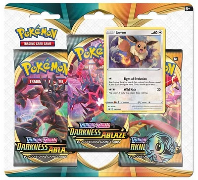 POKEMON - DARKNESS ABLAZE 3 PACK BLISTER - EEVEE or FLAREON