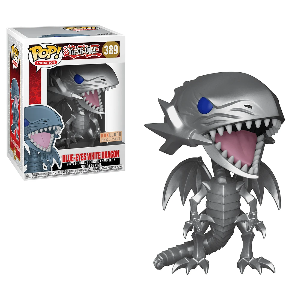 FUNKO POP! ANIMATION: YU-GI-OH - BLUE-EYES WHITE DRAGON [SILVER] **BOXLUNCH EXCLUSIVE** #389