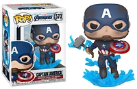 FUNKO POP! MARVEL - AVENGERS: ENDGAME - CAPTAIN AMERICA [W/ BROKEN SHIELD & MJOLNIR - JUMPING W/ LIGHTNING POSE] #573