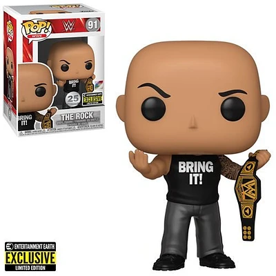 Funko Pop! WWE The Rock with Championship Belt Pop! Vinyl Figure - Entertainment Earth Exclusive