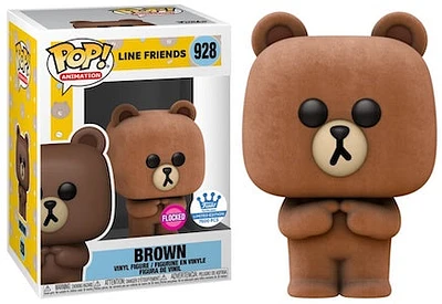 Funko Pop! LINE FRIENDS FLOCKED BROWN BEAR Funko Shop Exclusive #928