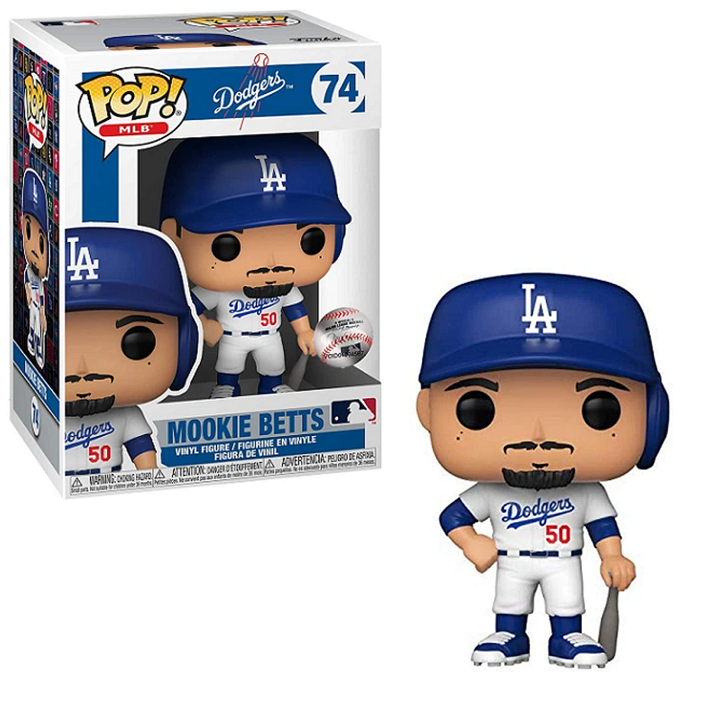FUNKO POP! MLB: LOS ANGELES DODGERS [L.A.] - MOOKIE BETTS [WHITE HOME JERSEY] #74