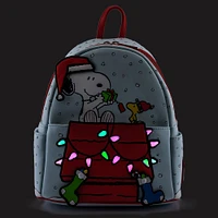 LOUNGEFLY PEANUTS Snoopy And Woodstock Glow In The Dark Loungefly Mini Backpack