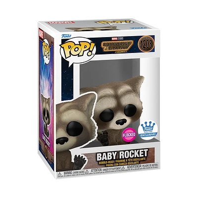 Funko Pop! MARVEL GUARDIAN OF THE GALAXY BABY ROCKET FLOCKED #1208 [FUNKO SHOP EXCLUSIVE] *PREORDER*