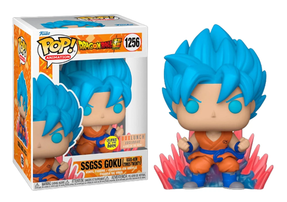 FUNKO POP! ANIMATION: DRAGON BALL SUPER [DBS] - SUPER SAIYAN GOD SUPER SAIYAN [SSGSS] GOKU [KAIO-KEN TIMES TWENTY] - [GITD] **BOXLUNCH EXCLUSIVE**#1256