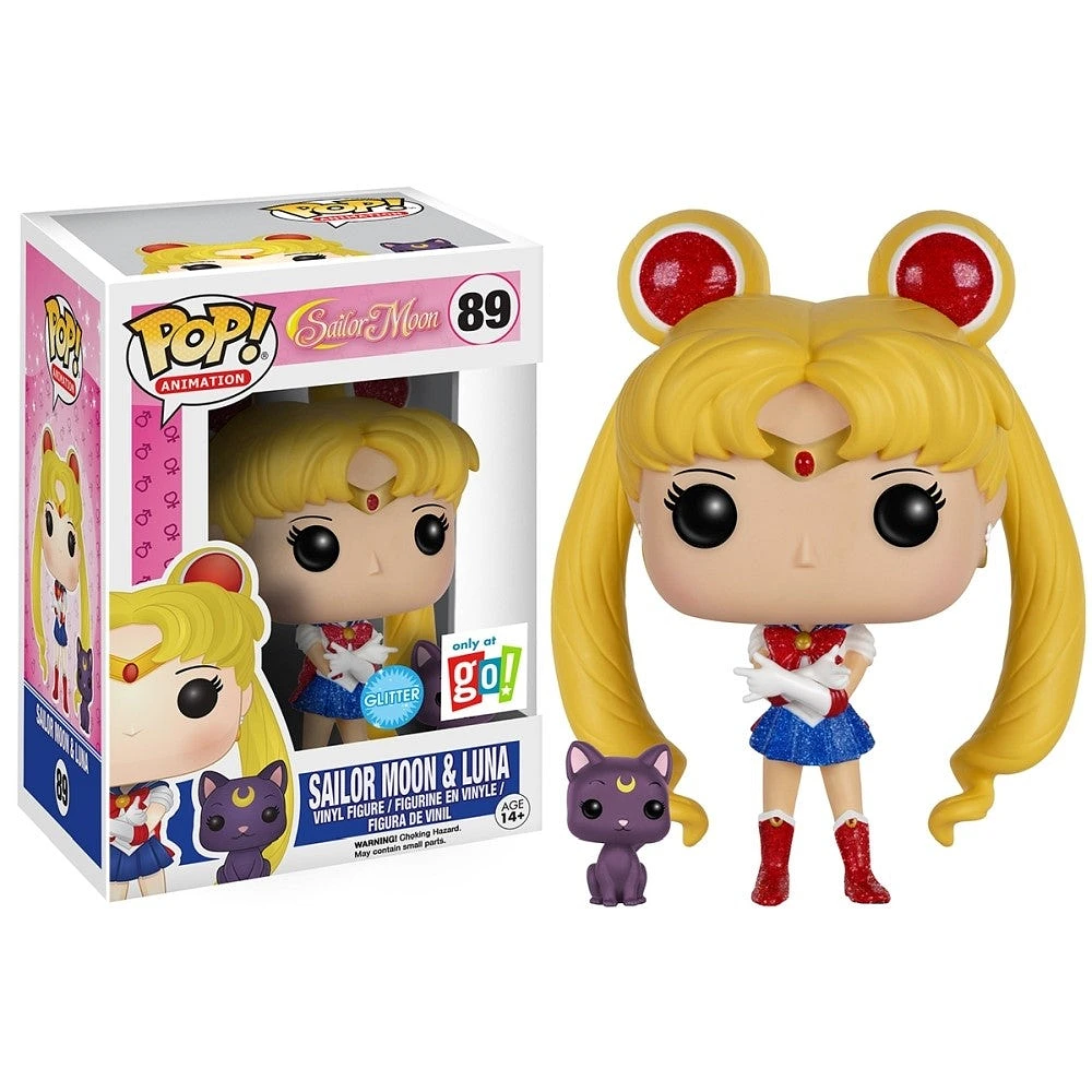 FUNKO POP! ANIMATION: SAILOR MOON - SAILOR MOON & LUNA [GLITTER] **GO! EXCLUSIVE** #89