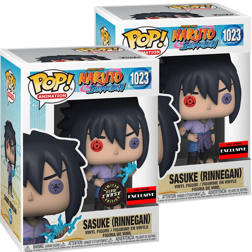 **Chase & Common Bundle** Funko Pop! Anime: Naruto - Sasuke (Rinnegan) #1023 [AAA Anime Exclusive]