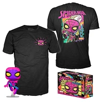 FUNKO POP & TEE - MARVEL SPIDER-MAN [BLACK LIGHT GLOW] **TARGET EXCLUSIVE**