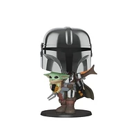 FUNKO POP! STAR WARS: THE MANDALORIAN - 10" THE MANDALORIAN W/ THE CHILD [CHROME] #380