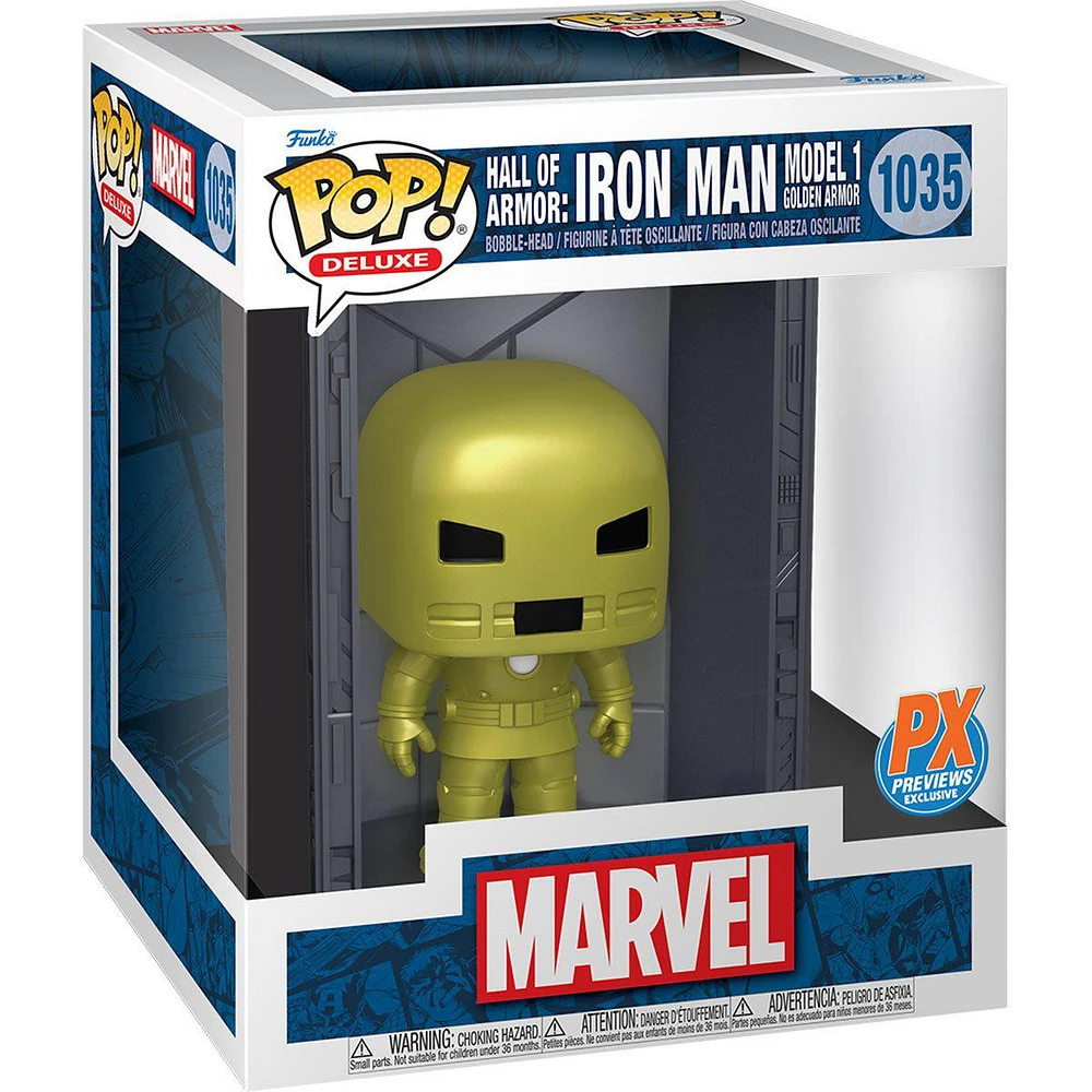 Funko Pop! Marvel - 6" Hall Of Armor: Iron Man (Model 1 - Golden Armor) #1035 [PX Previews Exclusive]