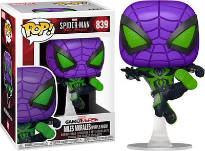 Funko Pop! Marvel Spider-Man Miles Morales Game Metallic Purple Reign #839
