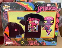 FUNKO POP & TEE - MARVEL SPIDER-MAN [BLACK LIGHT GLOW] **TARGET EXCLUSIVE**