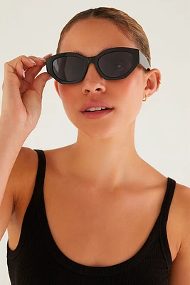 Love Sick Sunglasses | Polished Black - Grey