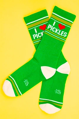 I Heart Pickles Gym Crew Socks