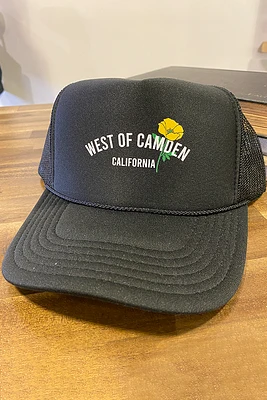 West of Camden Flower Hat | Black