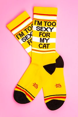 Im Too Sexy For My Cat Ribbed Gym Sock