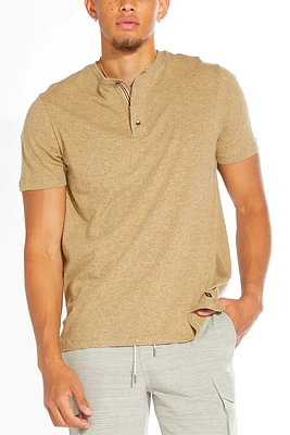 Riley Cotton Henley | Heather Khaki