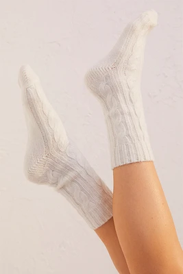 2-Pack Cable Socks | Bone