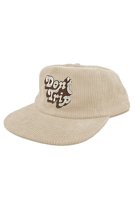 Dont Trip Fat Corduroy Snapback Hat | Cream