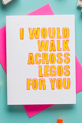 Walk Across Legos Card