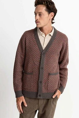 Mohair Herringbone Cardigan | Dawn