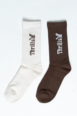 Thrills Workwear 2 Pack Sock | Tarmac/Heritage White