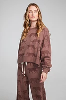 Allover Leopards Pullover | Deep Taupe