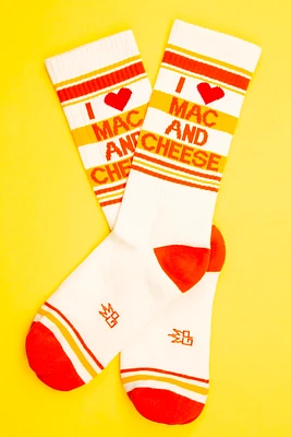 I Heart Mac n Cheese Gym Crew Socks