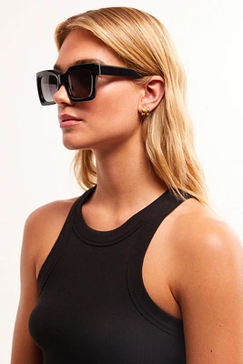 Early Riser Sunglasses | Polished Black - Gradient