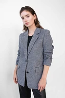 Fate Ditsy Check Blazer | Black White