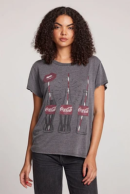 Coca Cola Kiss Tee | Black Mineral Wash