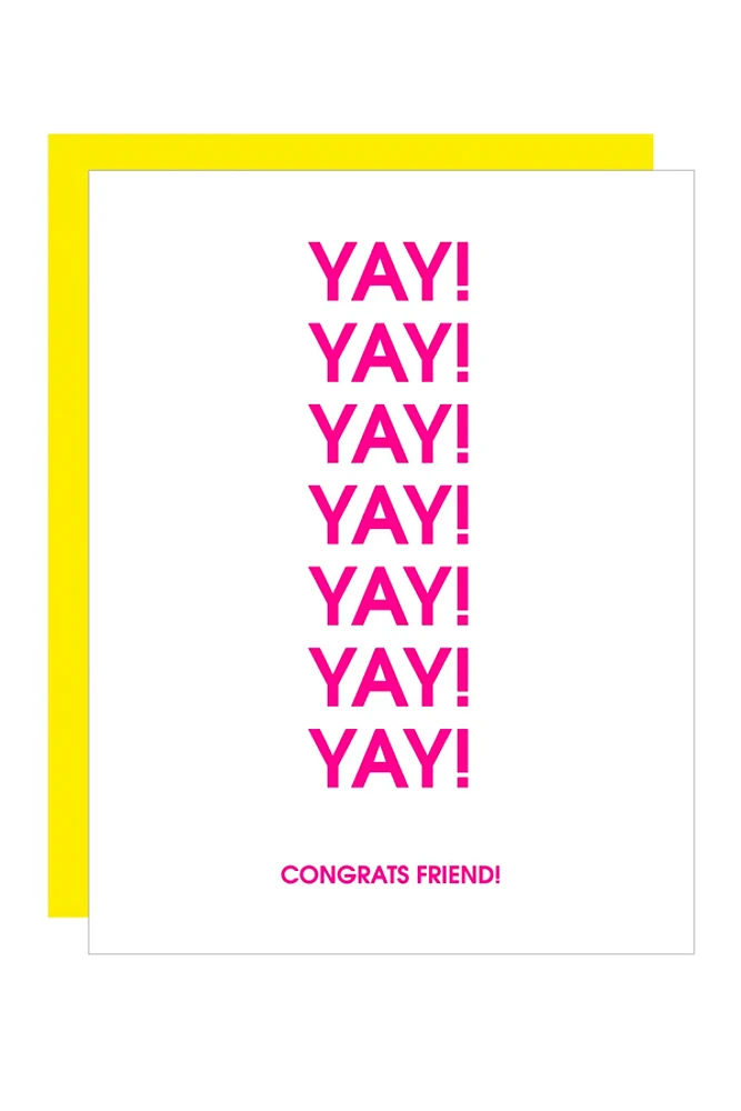 Yay! Yay! Yay! Congrats Friend Card