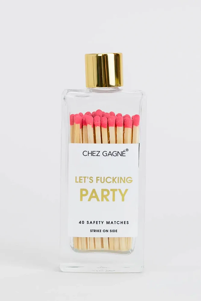 Let's Fucking Party Glass Bottle Matches