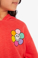 Smiley Flower & Hearts Hoodie | Flame