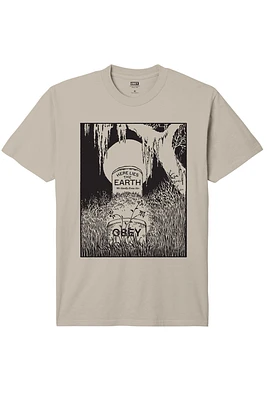 Obey Here Lies The Earth Tee | Silver Grey