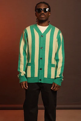 Striped Cardigan | Green