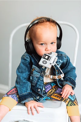 Boom Box Silicone Teether | Gray