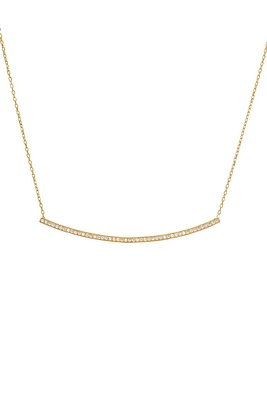 Pave Bar Necklace | CZ Gold Pave