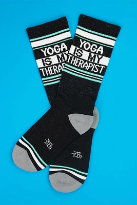 Yoga Is My Therapist Ribbed Gym Sock