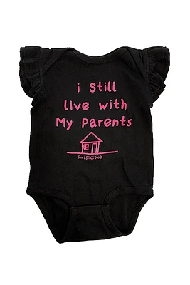 I Still Live Onesie Flutter Sleeve | Black / Pink