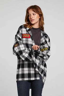 ACDC Flannel | Black White Plaid