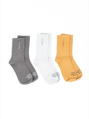 Minimal Thrills Sock 3 Pack | Black/Yellow/Peyote