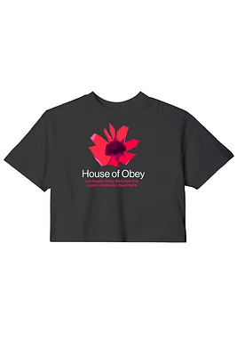 House Of Obey Floral Tee | Digital Black